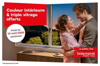Internorm vous offre actuellement la couleur intérieure et le triple-vitrage pour vos fenêtres !